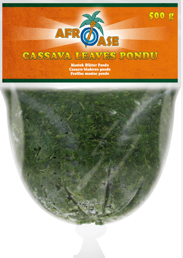 AFROASE Frozen Cassava Leaves Pondu 500g